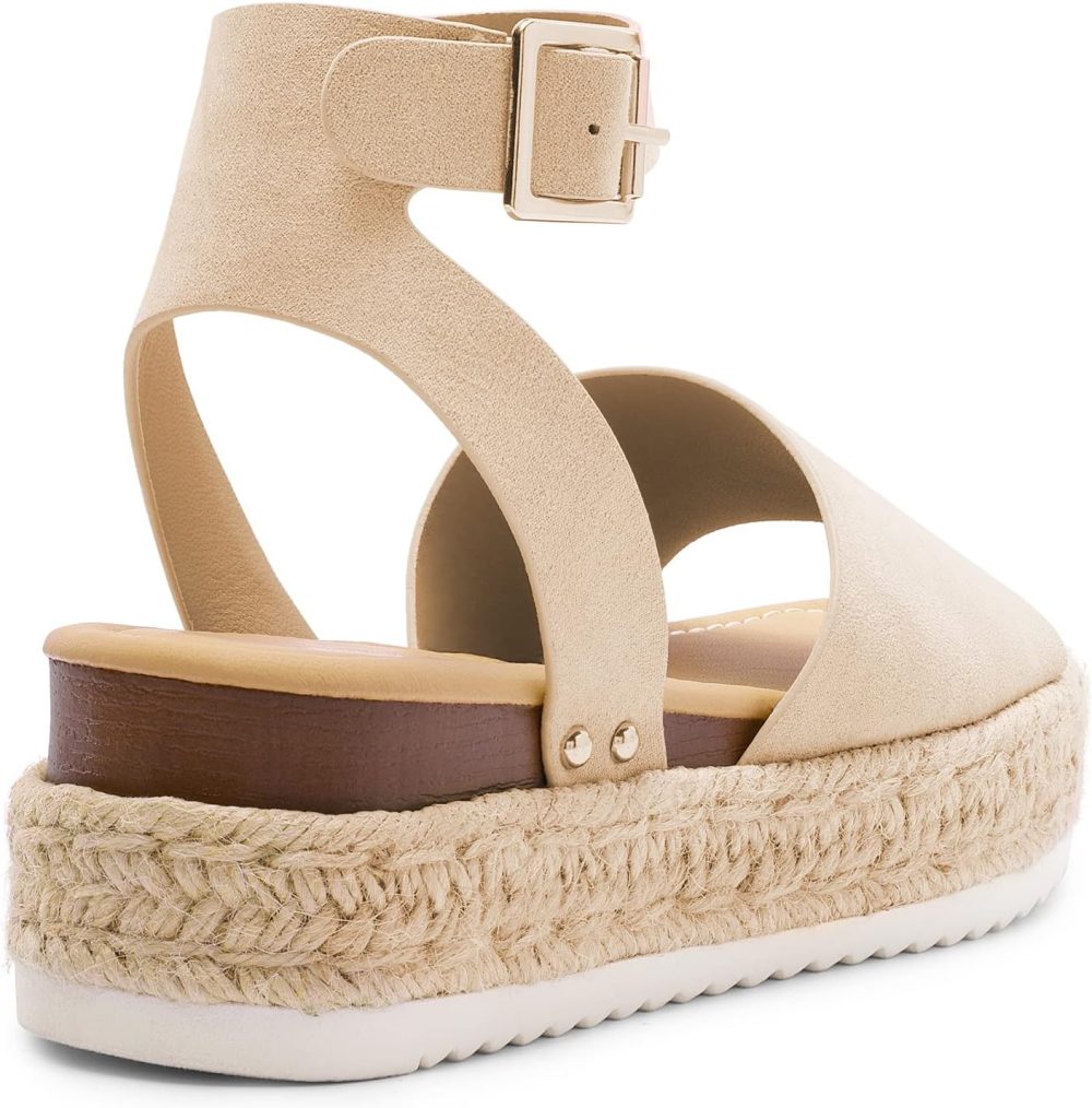 Women's Platform Espadrilles Casual Ankle Strap Wedge Sandals Comfortable Dressy Summer Shoes - Image 3